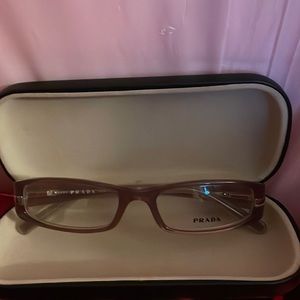 Prada Purple/Mauve Color W/Silver Eyeglasses W/Hardshell Case🔺NEW